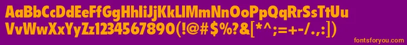 FlyerltstdBlackcondensed Font – Orange Fonts on Purple Background