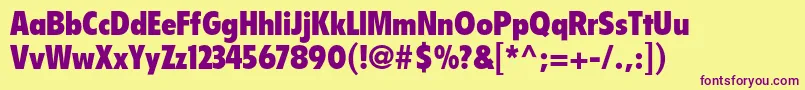 FlyerltstdBlackcondensed Font – Purple Fonts on Yellow Background