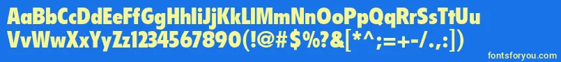 FlyerltstdBlackcondensed Font – Yellow Fonts on Blue Background
