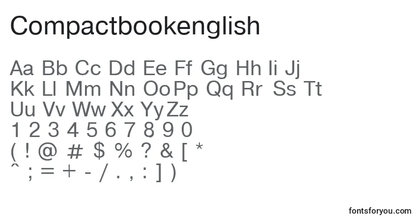Compactbookenglish-fontti – aakkoset, numerot, erikoismerkit
