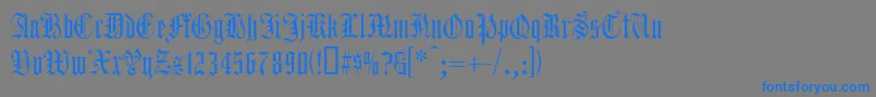 フォントHarrowgate – 灰色の背景に青い文字