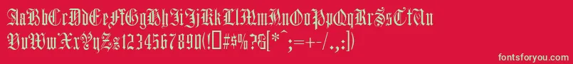Harrowgate Font – Green Fonts on Red Background
