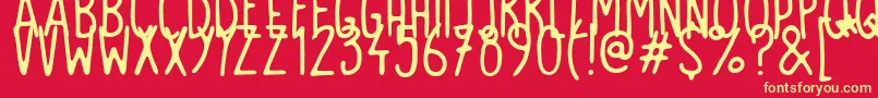 PyjamaParty Font – Yellow Fonts on Red Background