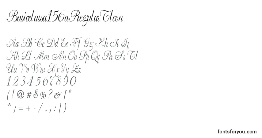 A fonte Basicclassa156aRegularTtcon – alfabeto, números, caracteres especiais