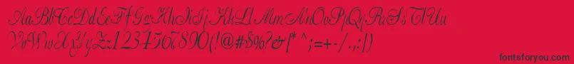 Czcionka Basicclassa156aRegularTtcon – czarne czcionki na czerwonym tle