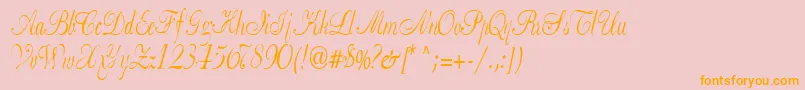 Basicclassa156aRegularTtcon-Schriftart – Orangefarbene Schriften auf rosa Hintergrund