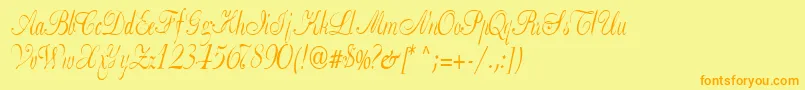 Basicclassa156aRegularTtcon Font – Orange Fonts on Yellow Background