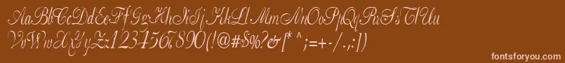 Weitere Informationen zur Basicclassa156aRegularTtcon-Schriftart Basicclassa156aRegularTtcon-Schriftart – Rosa Schriften auf braunem Hintergrund