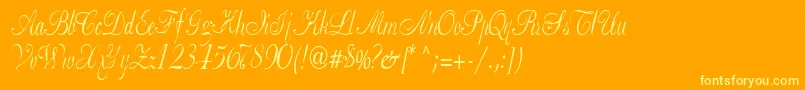Basicclassa156aRegularTtcon-Schriftart – Gelbe Schriften auf orangefarbenem Hintergrund