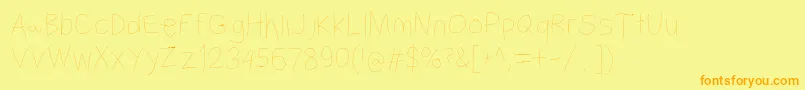 Filamenttwo-Schriftart – Orangefarbene Schriften auf gelbem Hintergrund