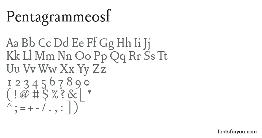 Шрифт Pentagrammeosf – алфавит, цифры, специальные символы