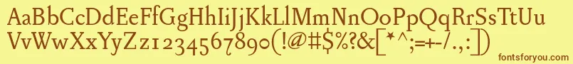 Pentagrammeosf Font – Brown Fonts on Yellow Background