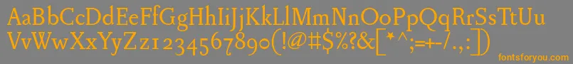 Pentagrammeosf Font – Orange Fonts on Gray Background