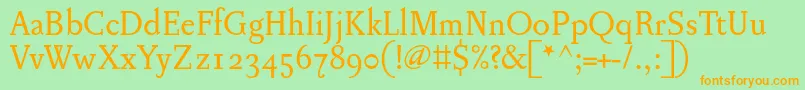 Pentagrammeosf Font – Orange Fonts on Green Background