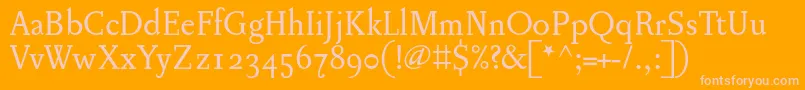 Pentagrammeosf Font – Pink Fonts on Orange Background