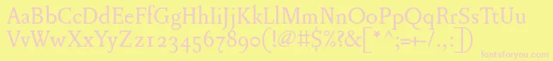 Pentagrammeosf Font – Pink Fonts on Yellow Background