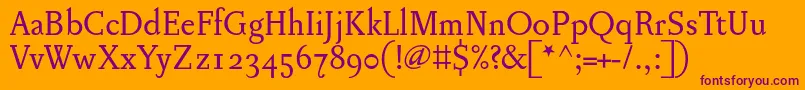 Pentagrammeosf Font – Purple Fonts on Orange Background