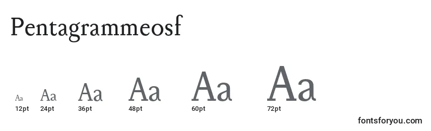 Размеры шрифта Pentagrammeosf