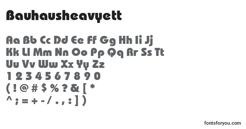 Шрифт Bauhausheavyett – алфавит, цифры, специальные символы
