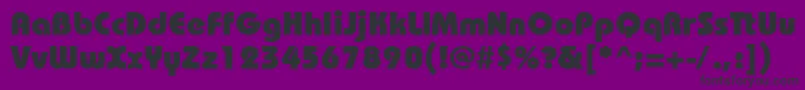 フォントBauhausheavyett – 紫の背景に黒い文字