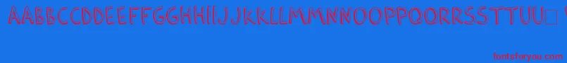 フォントBarlowByThunderpandaVer02 – 赤い文字の青い背景