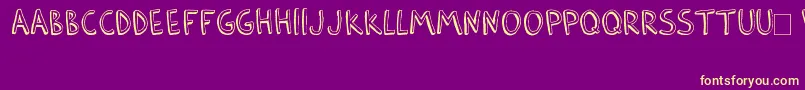 Шрифт BarlowByThunderpandaVer02 – жёлтые шрифты на фиолетовом фоне
