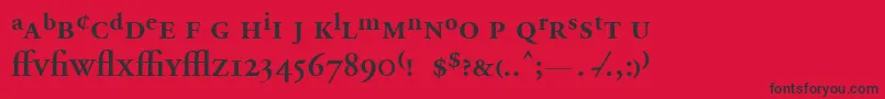 AdobeGaramondSemiboldExpert Font – Black Fonts on Red Background