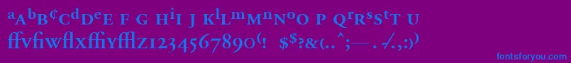 AdobeGaramondSemiboldExpert Font – Blue Fonts on Purple Background