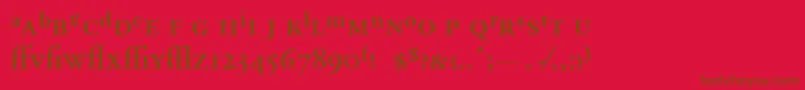AdobeGaramondSemiboldExpert Font – Brown Fonts on Red Background