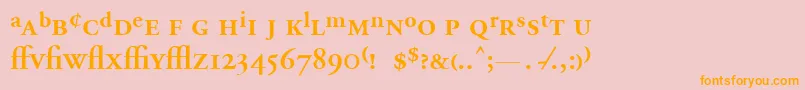 AdobeGaramondSemiboldExpert Font – Orange Fonts on Pink Background