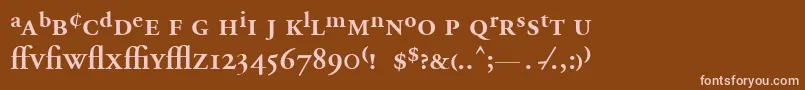Шрифт AdobeGaramondSemiboldExpert – розовые шрифты на коричневом фоне