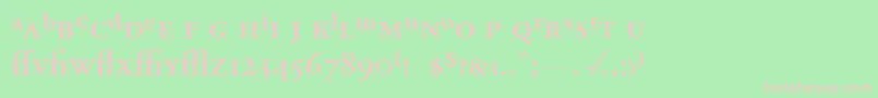 AdobeGaramondSemiboldExpert-fontti – vaaleanpunaiset fontit vihreällä taustalla