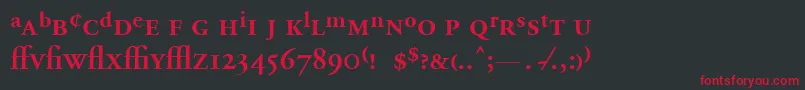 Шрифт AdobeGaramondSemiboldExpert – красные шрифты на чёрном фоне