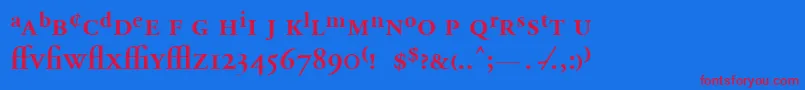 AdobeGaramondSemiboldExpert Font – Red Fonts on Blue Background