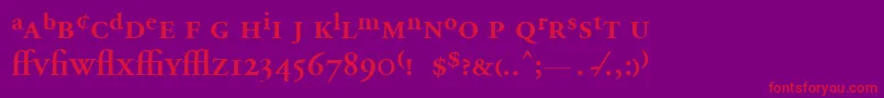 AdobeGaramondSemiboldExpert Font – Red Fonts on Purple Background