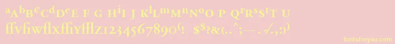 AdobeGaramondSemiboldExpert Font – Yellow Fonts on Pink Background