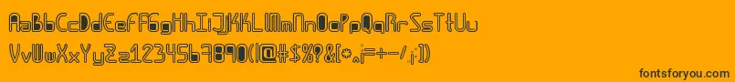 Amplitudeshollowdigitalfilled Font – Black Fonts on Orange Background