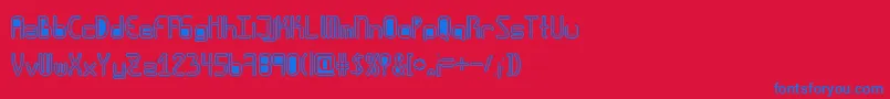 Amplitudeshollowdigitalfilled Font – Blue Fonts on Red Background