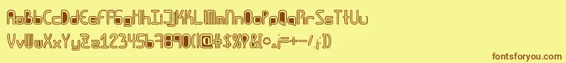 Amplitudeshollowdigitalfilled Font – Brown Fonts on Yellow Background