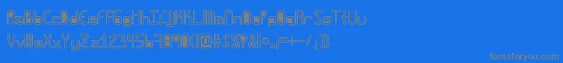 Amplitudeshollowdigitalfilled Font – Gray Fonts on Blue Background