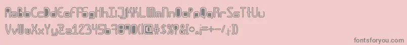 フォントAmplitudeshollowdigitalfilled – ピンクの背景に灰色の文字