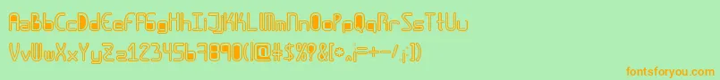 Amplitudeshollowdigitalfilled Font – Orange Fonts on Green Background