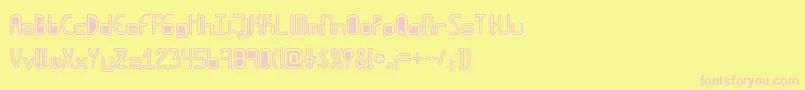 Amplitudeshollowdigitalfilled Font – Pink Fonts on Yellow Background