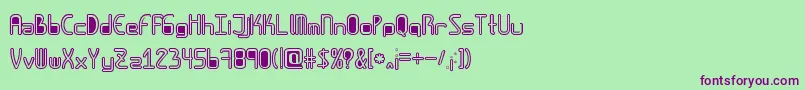 Amplitudeshollowdigitalfilled Font – Purple Fonts on Green Background