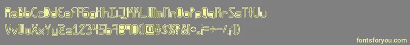 Amplitudeshollowdigitalfilled Font – Yellow Fonts on Gray Background