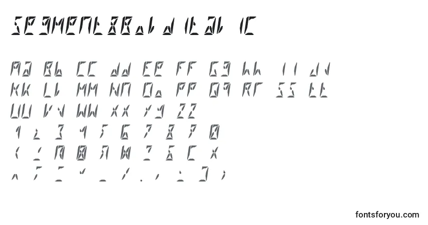 Segment8BoldItalic-fontti – aakkoset, numerot, erikoismerkit