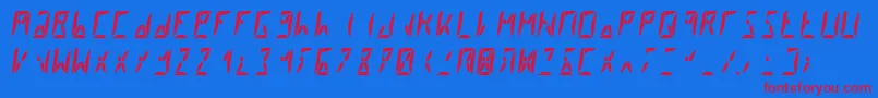 Segment8BoldItalic Font – Red Fonts on Blue Background