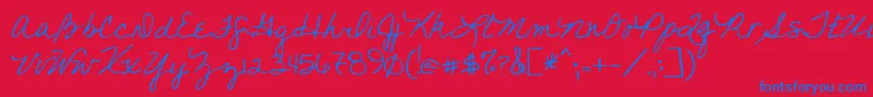 Youfoundme Font – Blue Fonts on Red Background