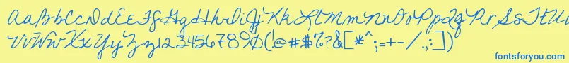 Youfoundme Font – Blue Fonts on Yellow Background