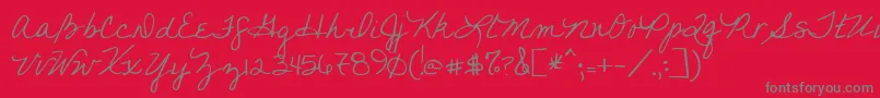 フォントYoufoundme – 赤い背景に灰色の文字